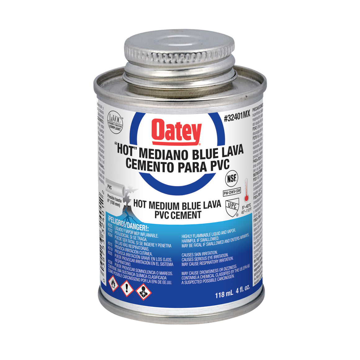 Blue Lava Cemento para PVC 16 oz - Oatey 32403MX