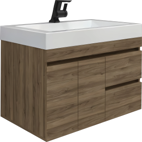 Vanity Trento 48X38X40 Cm De Melamina Color Gales Con Lavamanos En Marmolina Eco Blanco Bochetti 1152107