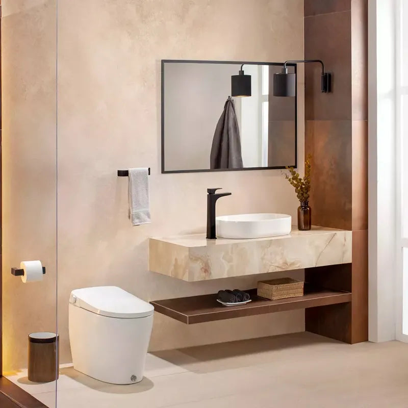 Toallero Corto Medora 22 cm Negro Mate para Baño