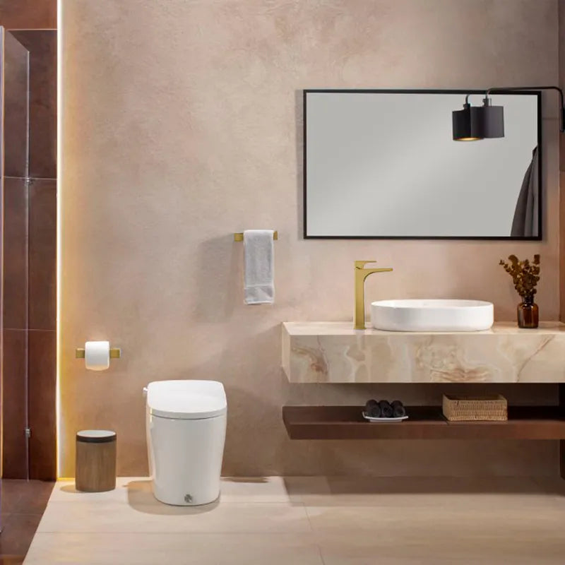 Toallero Corto Medora 22 cm Oro Bronce para Baño