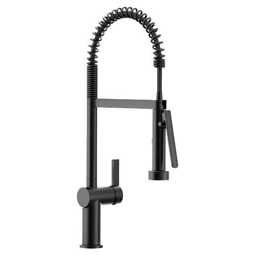 Monomando Alto para Cocina Negro Mate con Rociador Extraíble