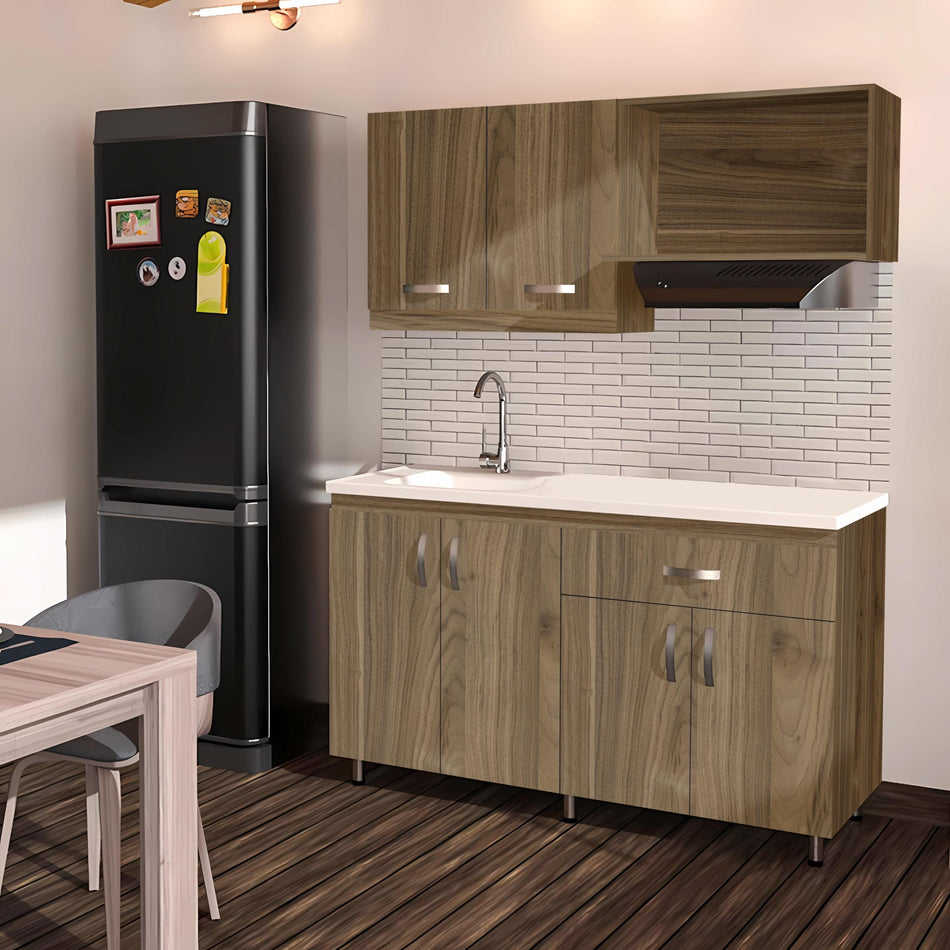 Cocina Indira Color Ceniza De 120X55 Cm Sin Perforación Modelo Bhindc1-120-Sp Bochetti 1221211