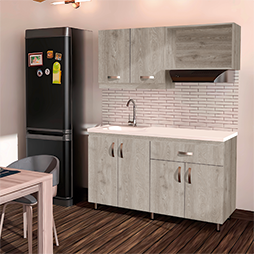 Cocina Sofía Color Ceniza De 150X60 Cm Sin Perforación Bochetti 1221213