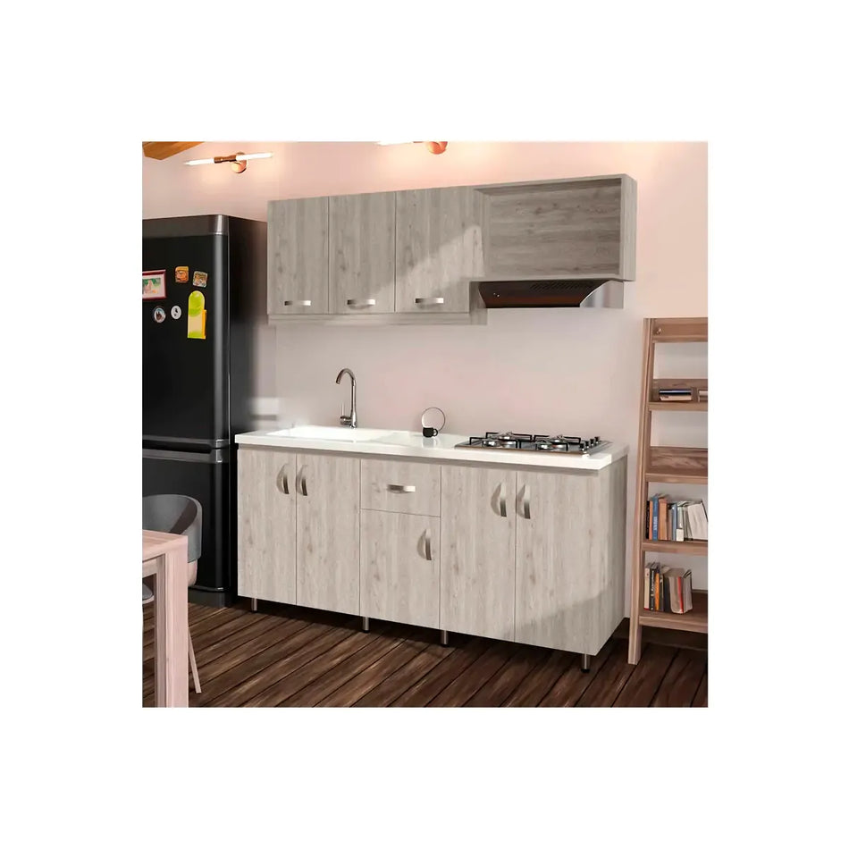 Cocina Valentina Color Ceniza De 180X60 Cm Sin Perforación Bochetti 1221215