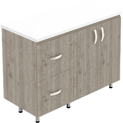 Mueble Barra 120X55 Cm Con Mesón Brillante Granito Perla Y Muebles En Color Ceniza Bochetti 1241213