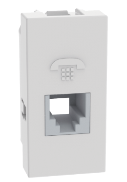 Toma de teléfono de 4 hilos, 1 mod. Blanco 1322087