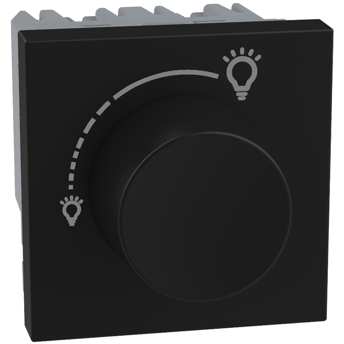Dimmer Rotativo Universal, sin neutro, 37W LED,  127V~, 2 mod. Negro Mate 1322108