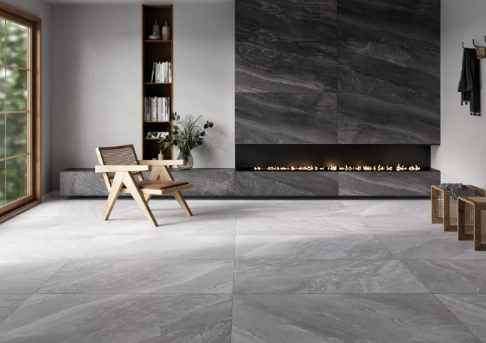 Piso Cerámico Folsom Gray Rectificado 59.3X119.0 Cm Lamosa Cobertura: 1 ...