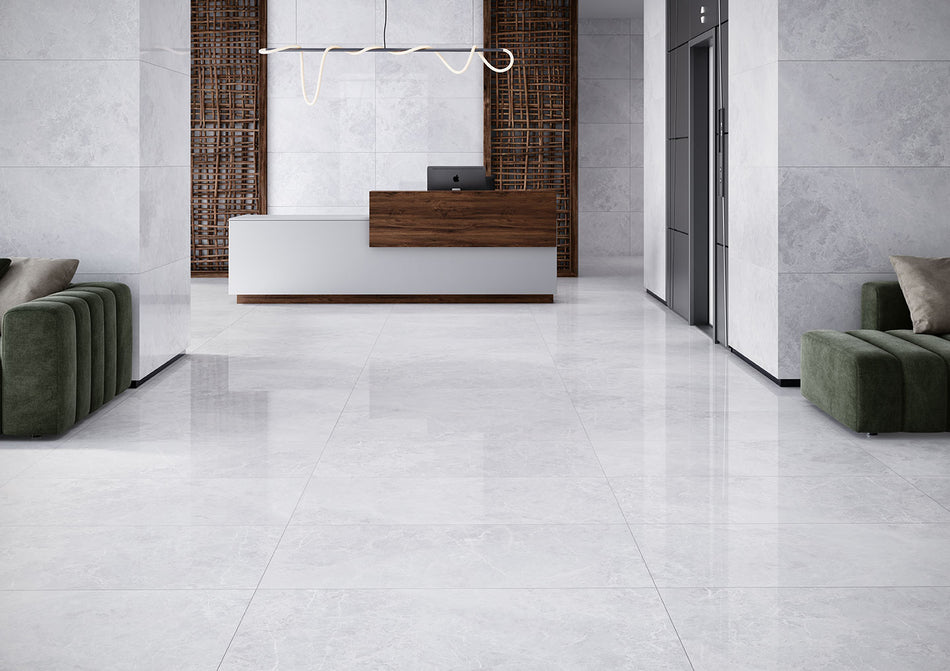 Piso Everest Brillo Blanco 60X120 1.44 M2 Rectificado (Precio Por Metro)