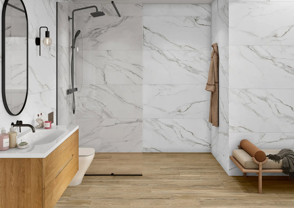 Piso Mármol Luku Pulido Blanco, Porcelánico 59.3 X 119 Cm, (Precio Por Metro)