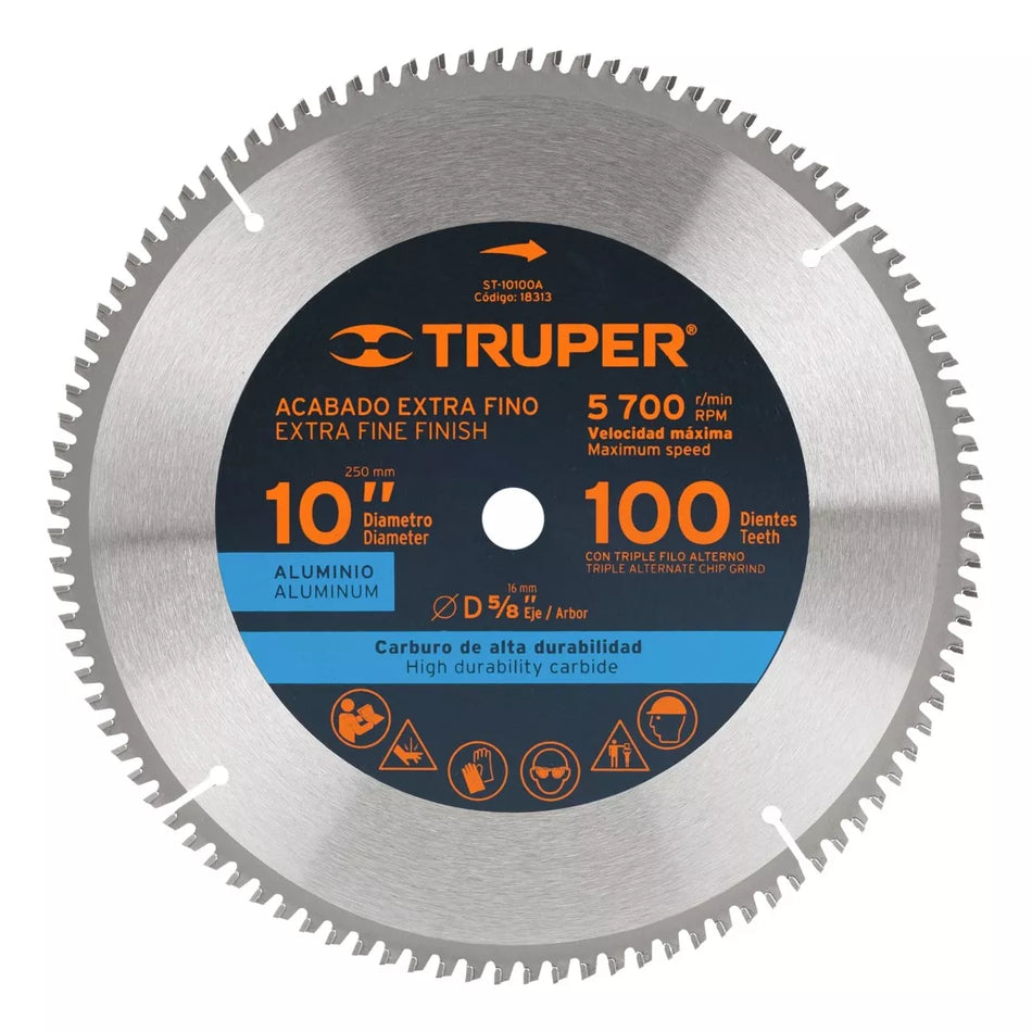 Sierra Circular De Aluminio Truper 10'' X 5/8'' 100 Dientes 1851518