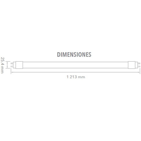 Tubo LED T8 18W - Vista isométrica