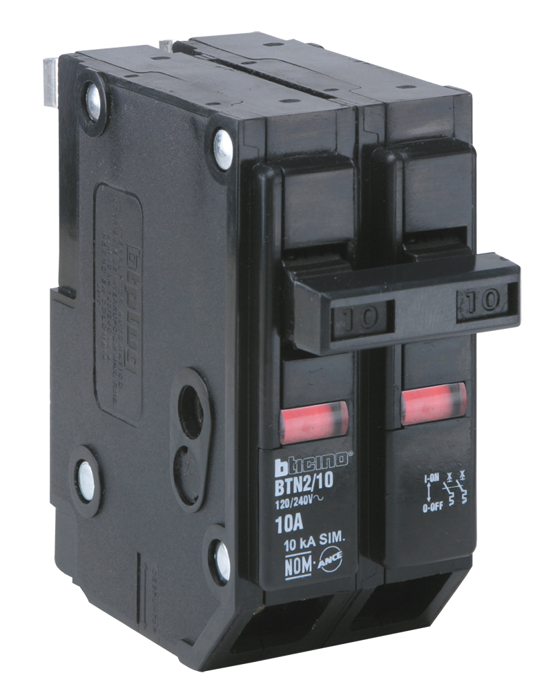 Interruptor termomagnético BTplug BTN2/20 — 2 polos, 20A, enchufable 3/4" — BTICINO