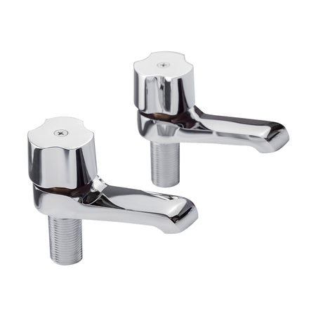 Juego de 2 llaves individuales para lavabo DICA modelo 4242 acabado cromado
