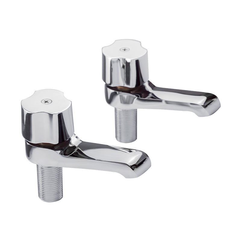 Juego de 2 llaves individuales para lavabo DICA modelo 4242 acabado cromado
