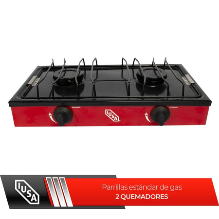 Parrilla IUSA 2 quemadores Gas LP Roja - Vista 2