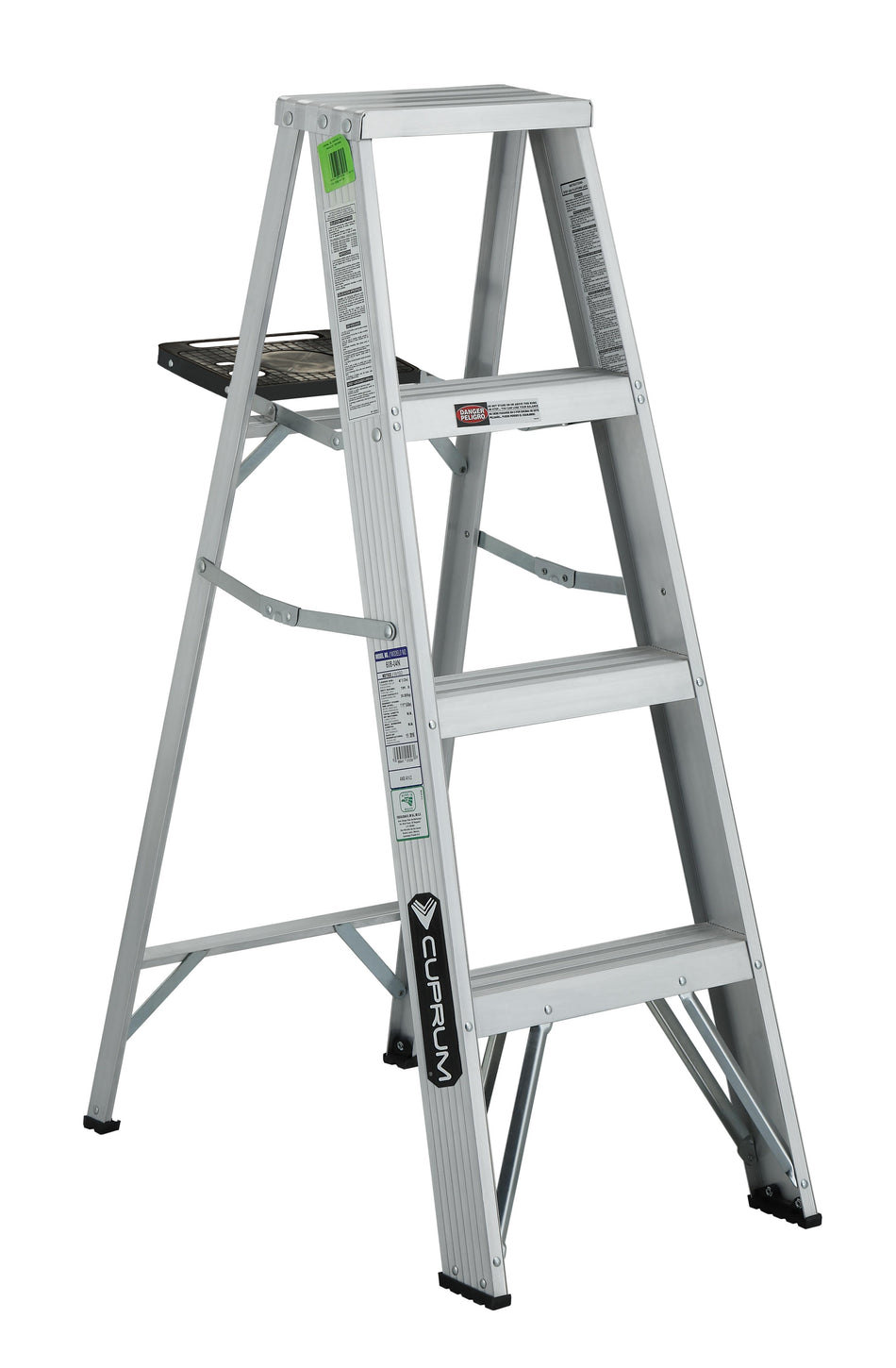 Escalera de Tijera de Aluminio 608-04N 3 Peldaños 150kg — CUPRUM