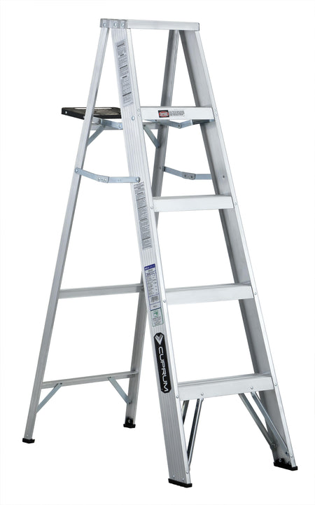 Escalera de Tijera de Aluminio 608-05N 4 Peldaños 150kg — CUPRUM