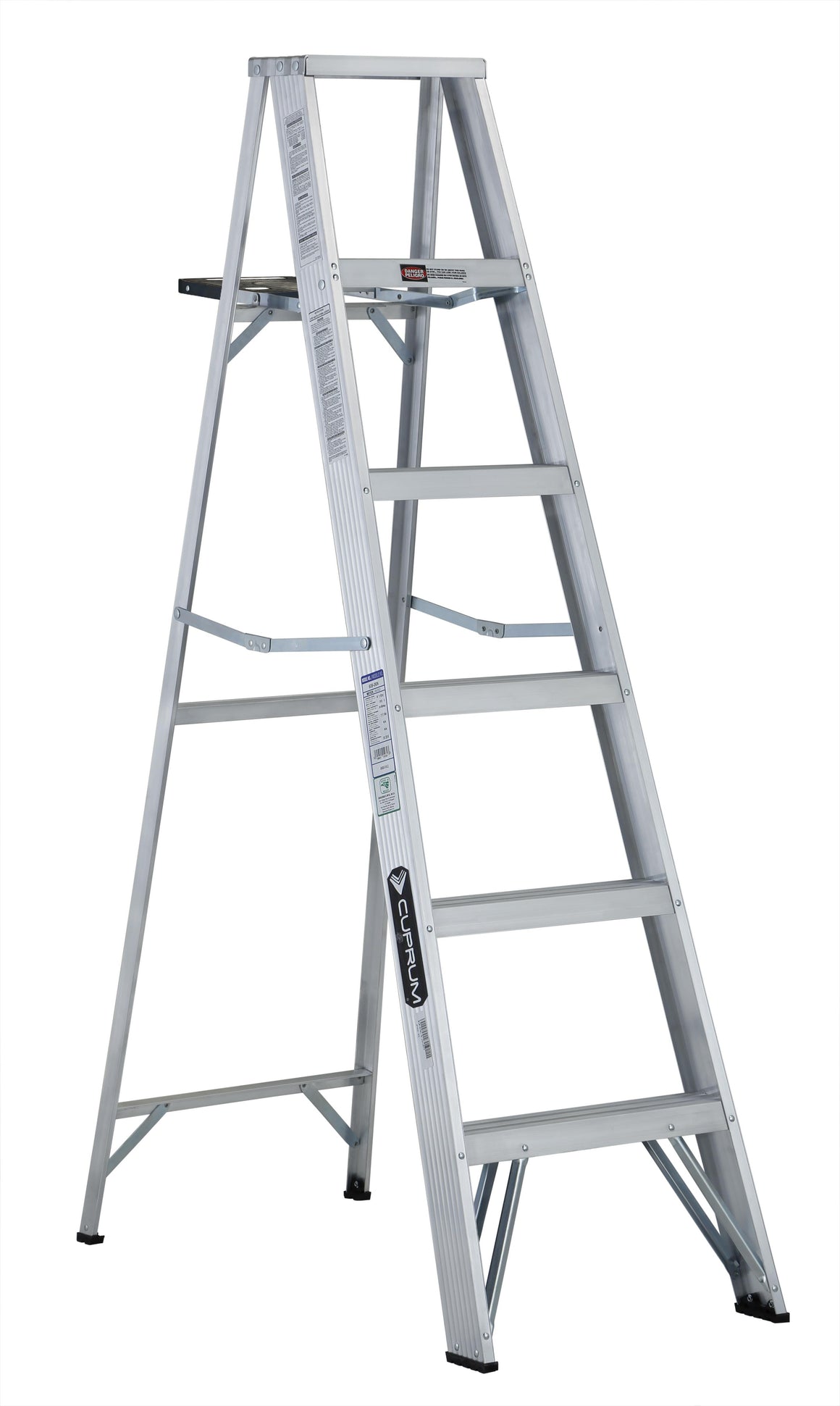Escalera de Tijera de Aluminio 608-06N 5 Peldaños 150kg — CUPRUM