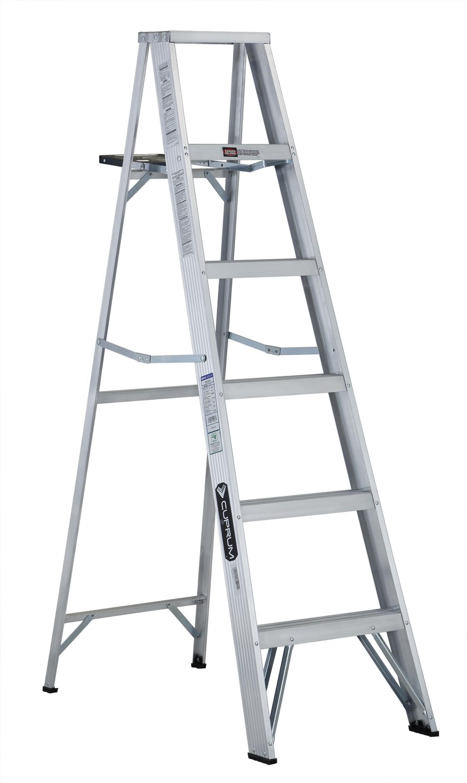 Escalera de Tijera de Aluminio 608-06N 5 Peldaños 150kg — CUPRUM