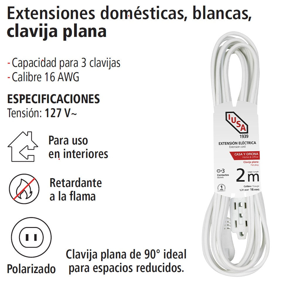 Extensión IUSA blanca 2m - Vista 2