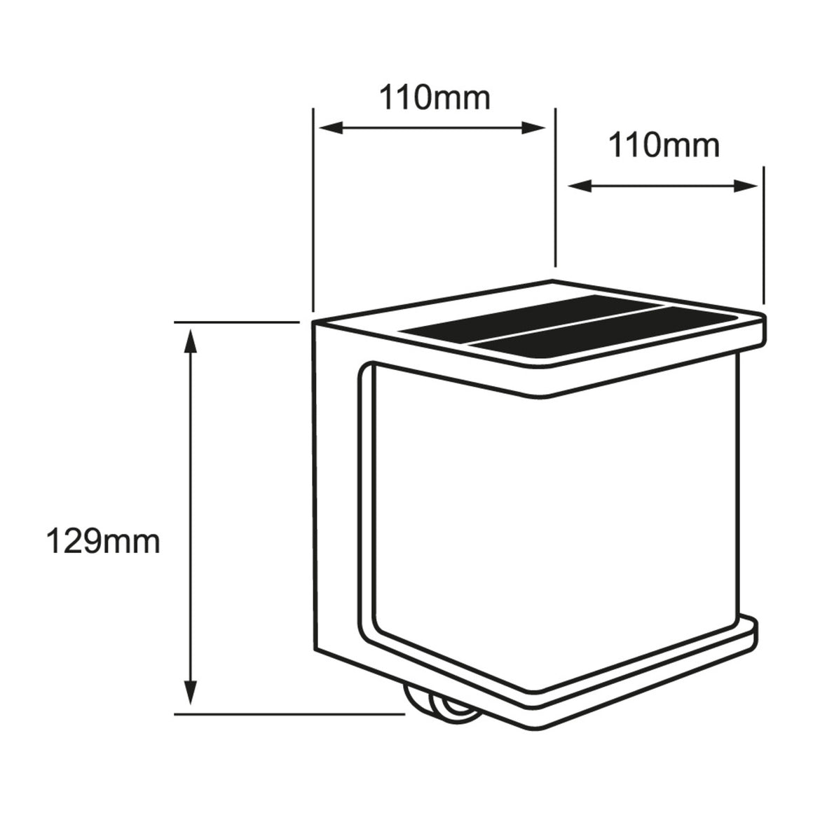 Lámpara Solar PERDITA 7SOLLED19VCD30G - Vista isométrica