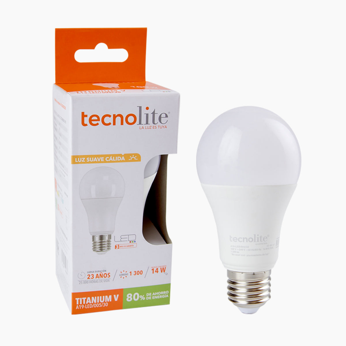 Foco LED A19 14W E27 3000K - Vista principal