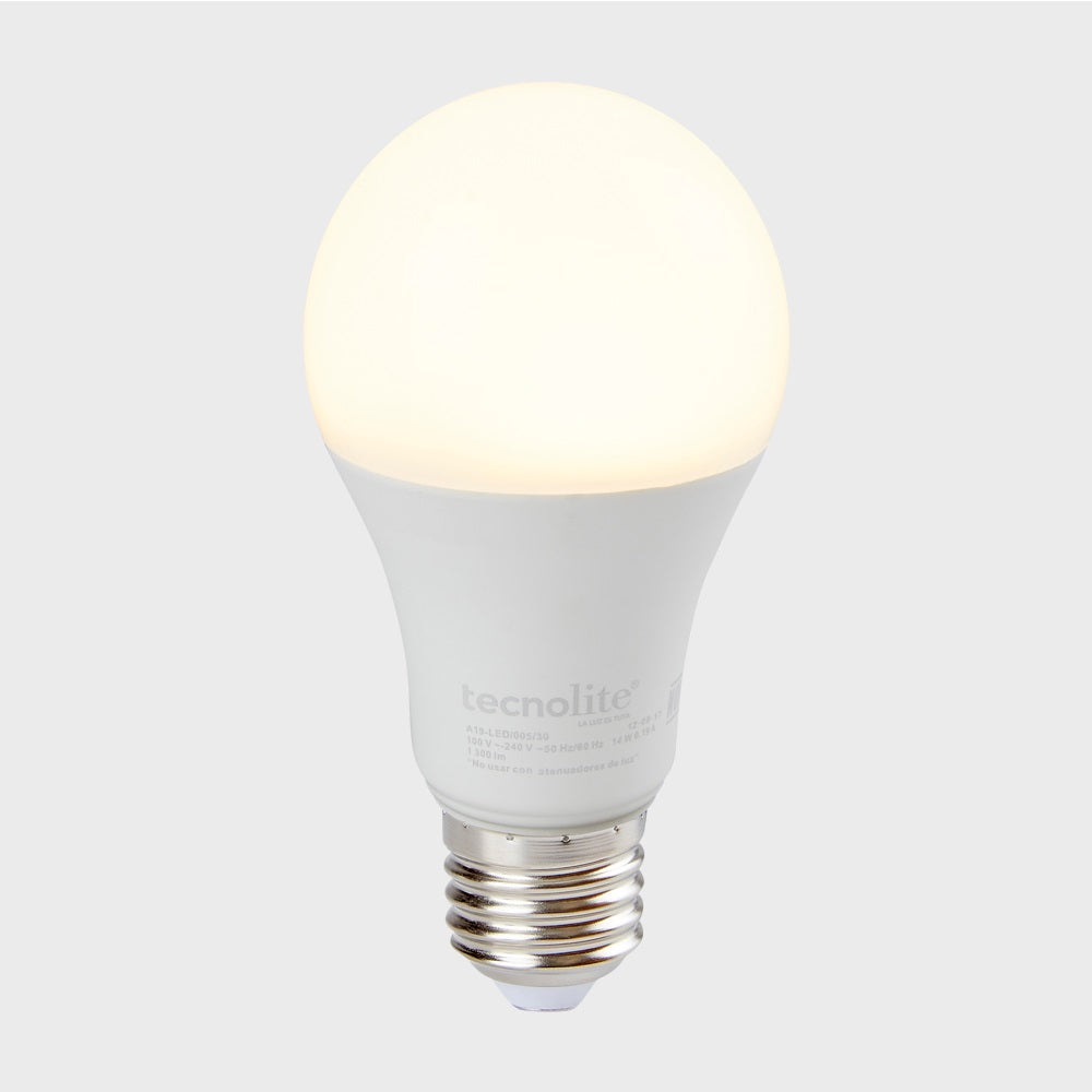 Foco LED A19 14W E27 3000K - Vista lateral
