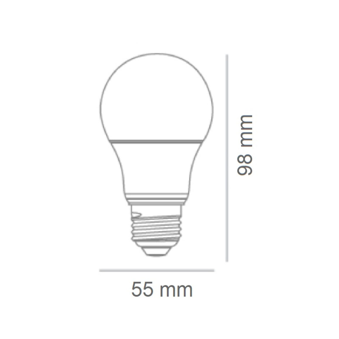 Foco LED A19 8.5W E27 3000K - Vista isométrica