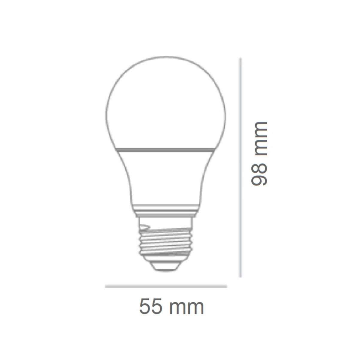 Foco LED A19 8.5W E27 3000K - Vista isométrica