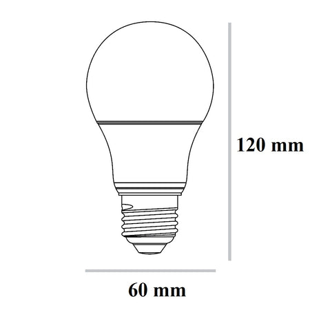Foco LED A19 11W E27 3000K - Vista isométrica