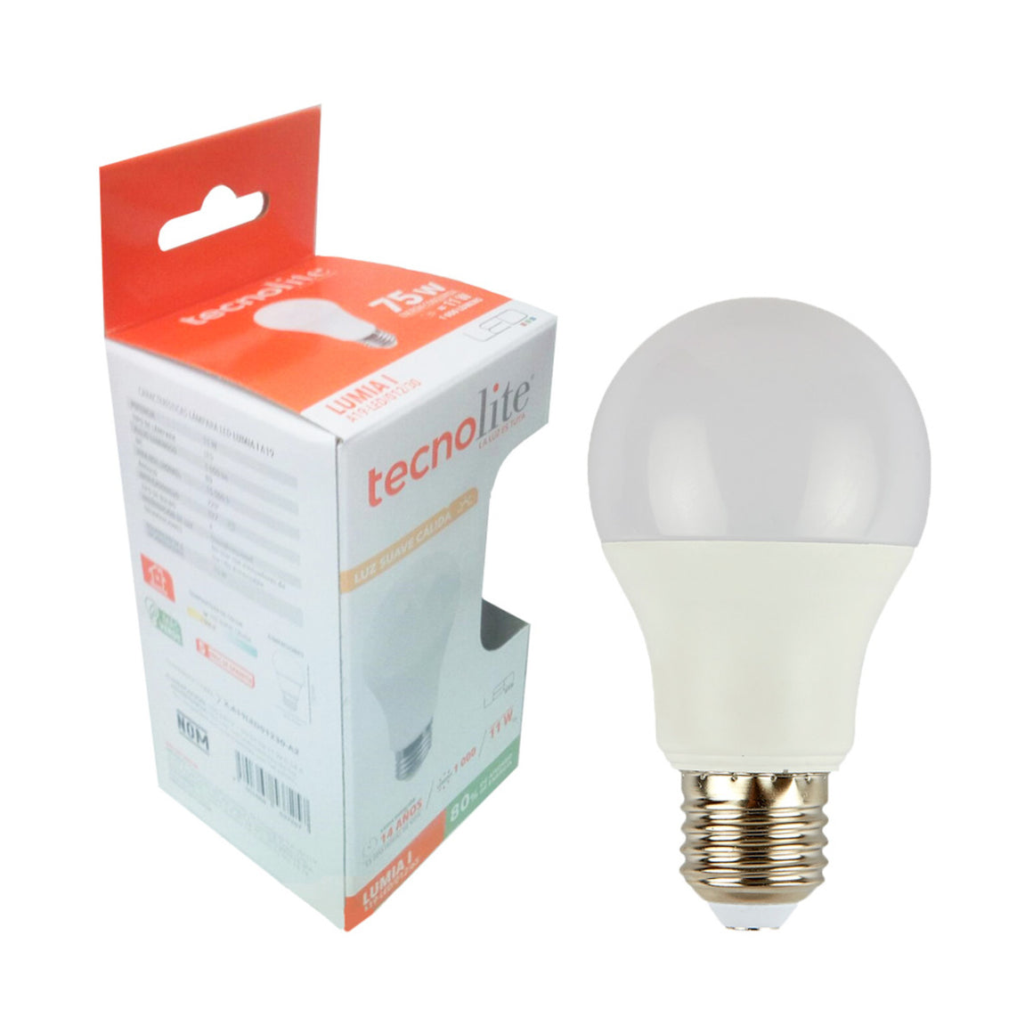 Foco LED A19 11W E27 3000K - Vista principal