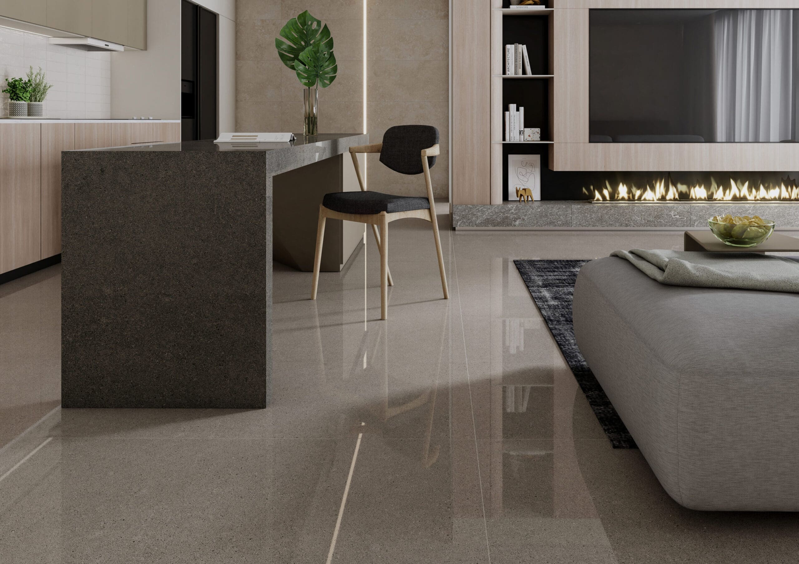 Bastille Gray — textura cemento gris 60x120 cm Cesantoni