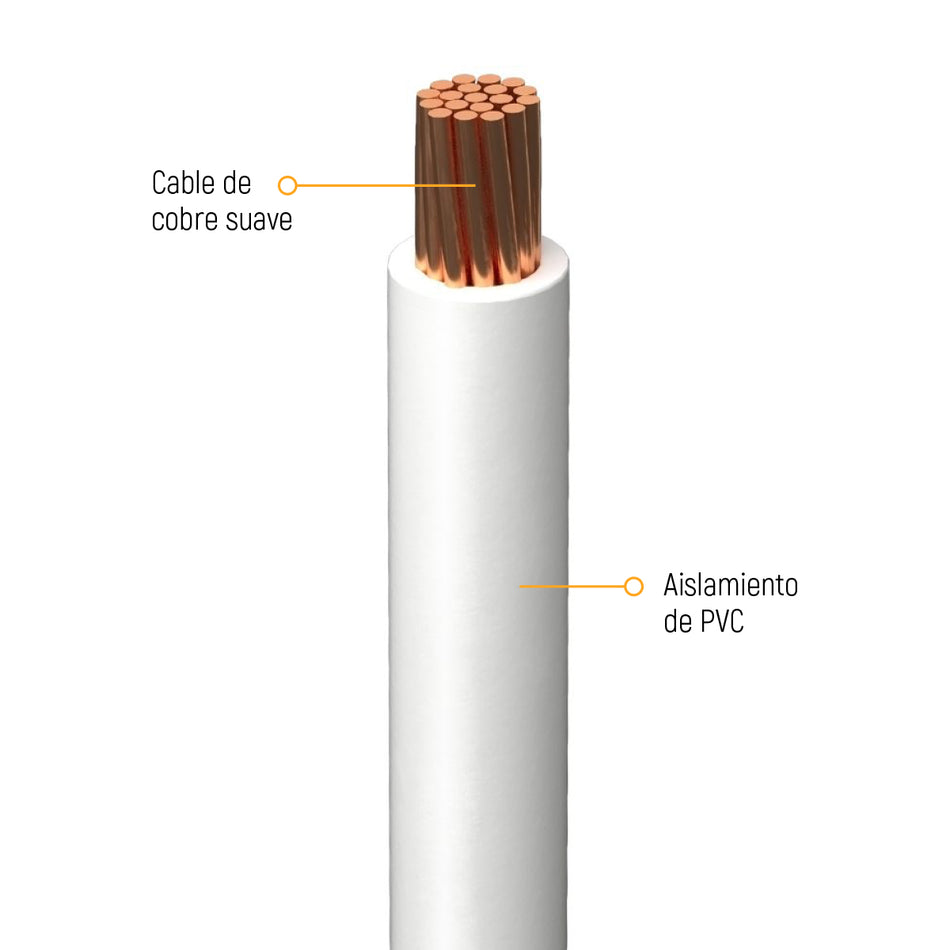 Cable THW-LS/THHW-LS Indiana 8 AWG Blanco