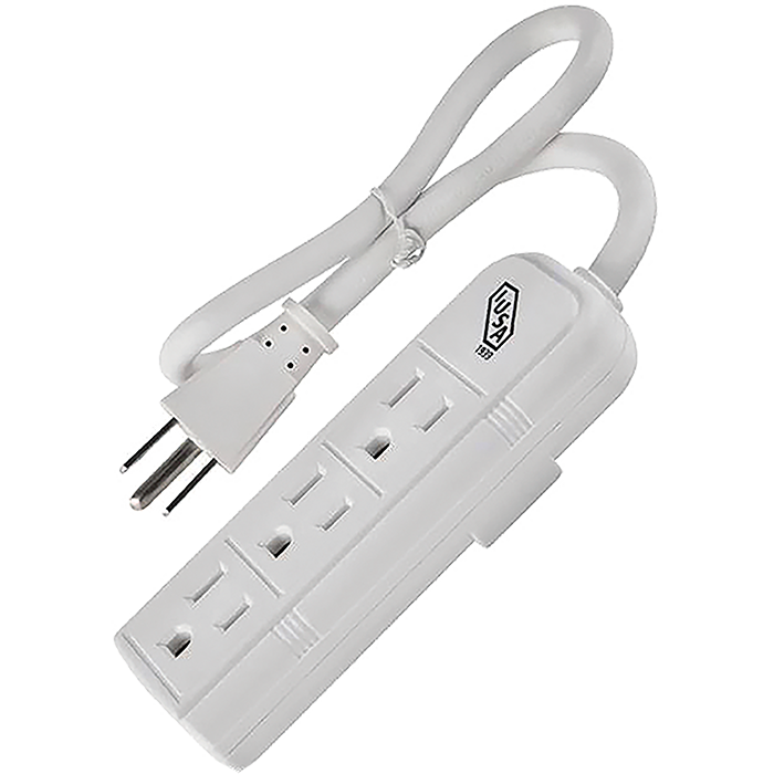 Multicontacto 3 entradas Aterrizados 125V 13A Blanco Mul-3B