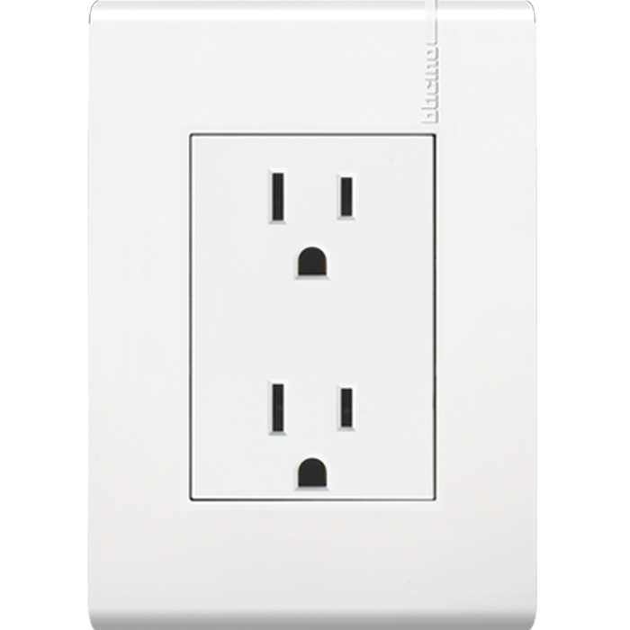 Toma De Corriente Con Placa Duplex Blanco Ec4106