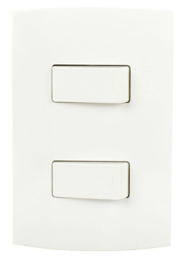 Placa con Dos Apagadores Sencillos Blancos Marisio EC7099