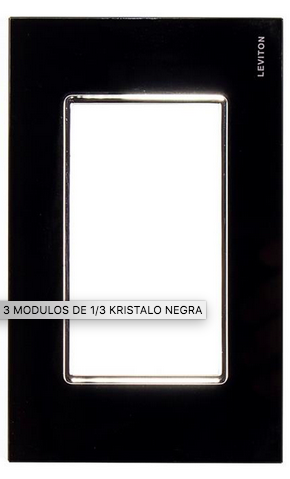 Placa De 3 Módulos Kristal Negra Leviton Kristalo Ec7451