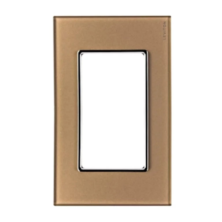 Placa De 3 Módulos De 1/3 Color Dorado Stalo Kristalo Leviton Ec7452