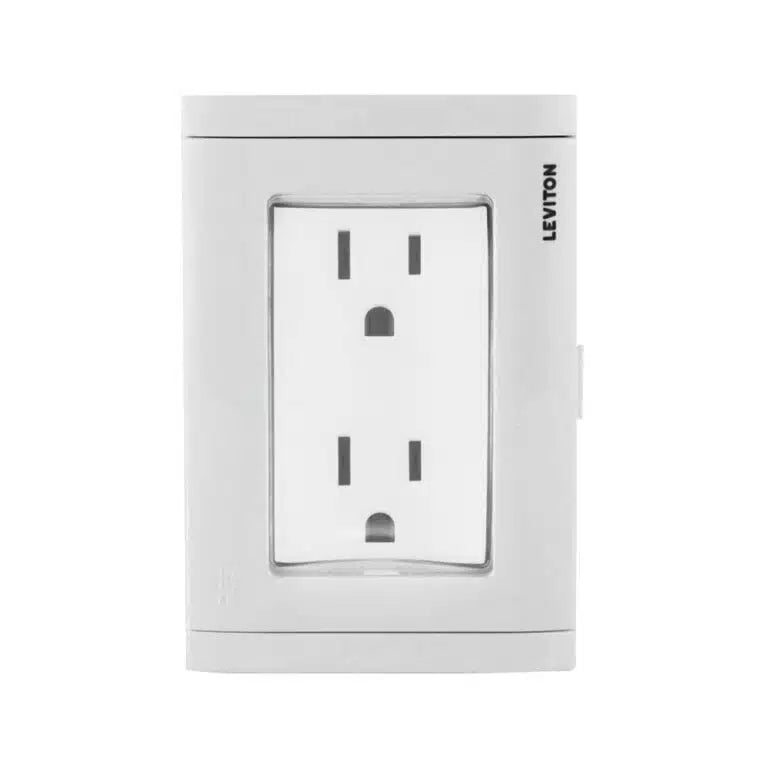 Placa Armada Para Intemperie De 3 Módulos Con Contacto Dúplex Stalo Kristalo Blanco Leviton Ec7468