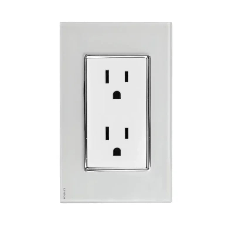 Placa Armada De 3 Módulos Con 2 Tomacorrientes Dúplex Blanco Leviton Ec7504