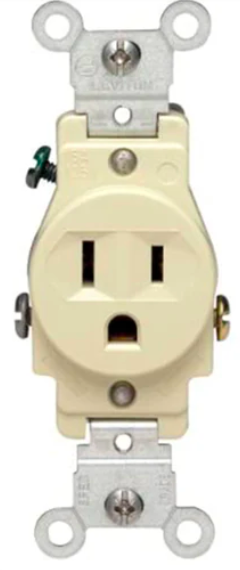 Contacto Sencillo 2P 3H 15A 125V Marfil Leviton Ec7699