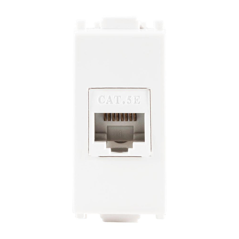 Toma De Computo De 8 Hilos Jack Rj45 Cat5E Blanco Serie Alpha Ec9787