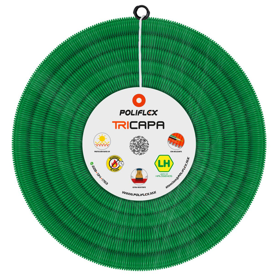 Poliflex Verde Edificación Vertical Con Guía 19 Mm Ef4031