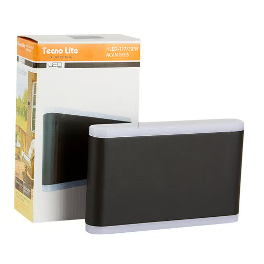 Arbotante Exterior Acanthus Negro 12W 3000K