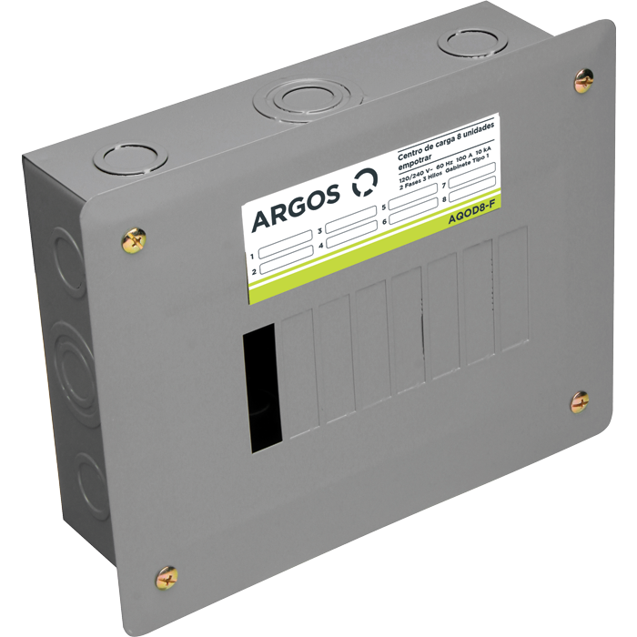 Centro De Carga Empotrable 8 Polos 100A Modelo Aqod8-F