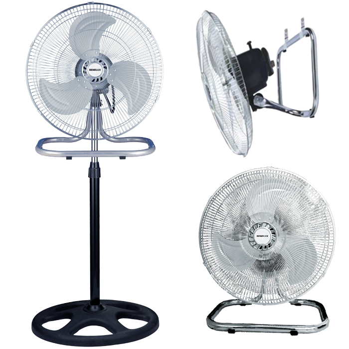 Ventilador 3 En 1 Benelux 18 Pulgadas Aspas MetáLicas Negro Ev1043