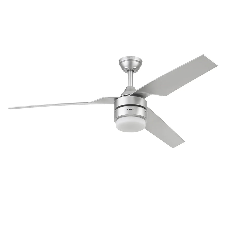 Ventilador Los Cabos Plata 3 Aspas Plata 52Pg Luminario Led Integrado Y Cubierta 51702