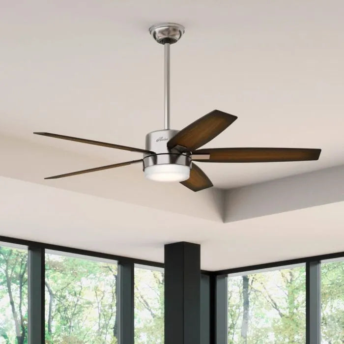 Ventilador Windemere Niquel 54 C/Luz 59039