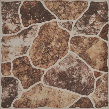 Piso Empedrado Café 44x44 cm - Cerámica Granillado Rústico LAMOSA